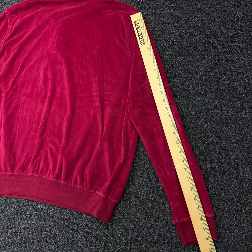 Vintage LL Bean‎ Velour Polo Shirt Mens XL  Long Sleeve Burgundy Red Made in USA